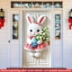 thumbnail image 5 of Cubierta de puerta de bienvenida de conejo, decoración de fondo de puerta de Feliz Pascua rosa, letrero de bienvenida para puerta de entrada de Pascua para recuerdos de fiesta de Feliz Pascua, 5 of 7