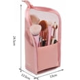 thumbnail image 2 of Makeup Brush Storage Bag, Clear PVC, for Women and Girls, Portable Travel Makeup Brush Case (Pink), 2 of 5