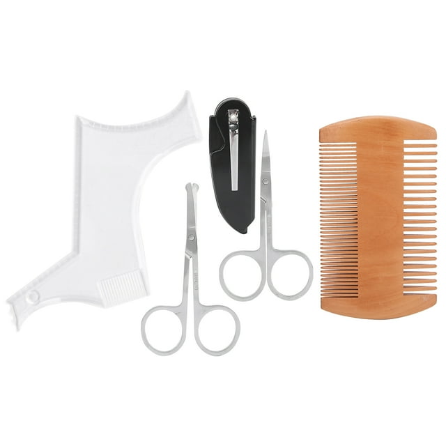 Beard Shaping Scissors,Transparent Beard Shaping Template Beard Grooming Set Beard Shaping Tool Advanced Technology