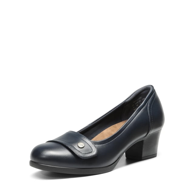 Zapatos de Tacón Bajo y Ancho para Mujer DREAM PAIRS en Azul Marino con Ajuste