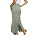 thumbnail image 7 of GEWSEY Womens Maxi Skirt 2025 Casual Flowy Elastic High Waist Long Skirts (Light Green, XL), 7 of 7