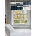 thumbnail image 3 of Color Block Valances for Windows, Rod Pocket Kitchen Valance Curtains - Soft & Washable Small Window Treatment for Living Room,&nbsp;Bathroom, Blue White, 54x18inch, 3 of 9