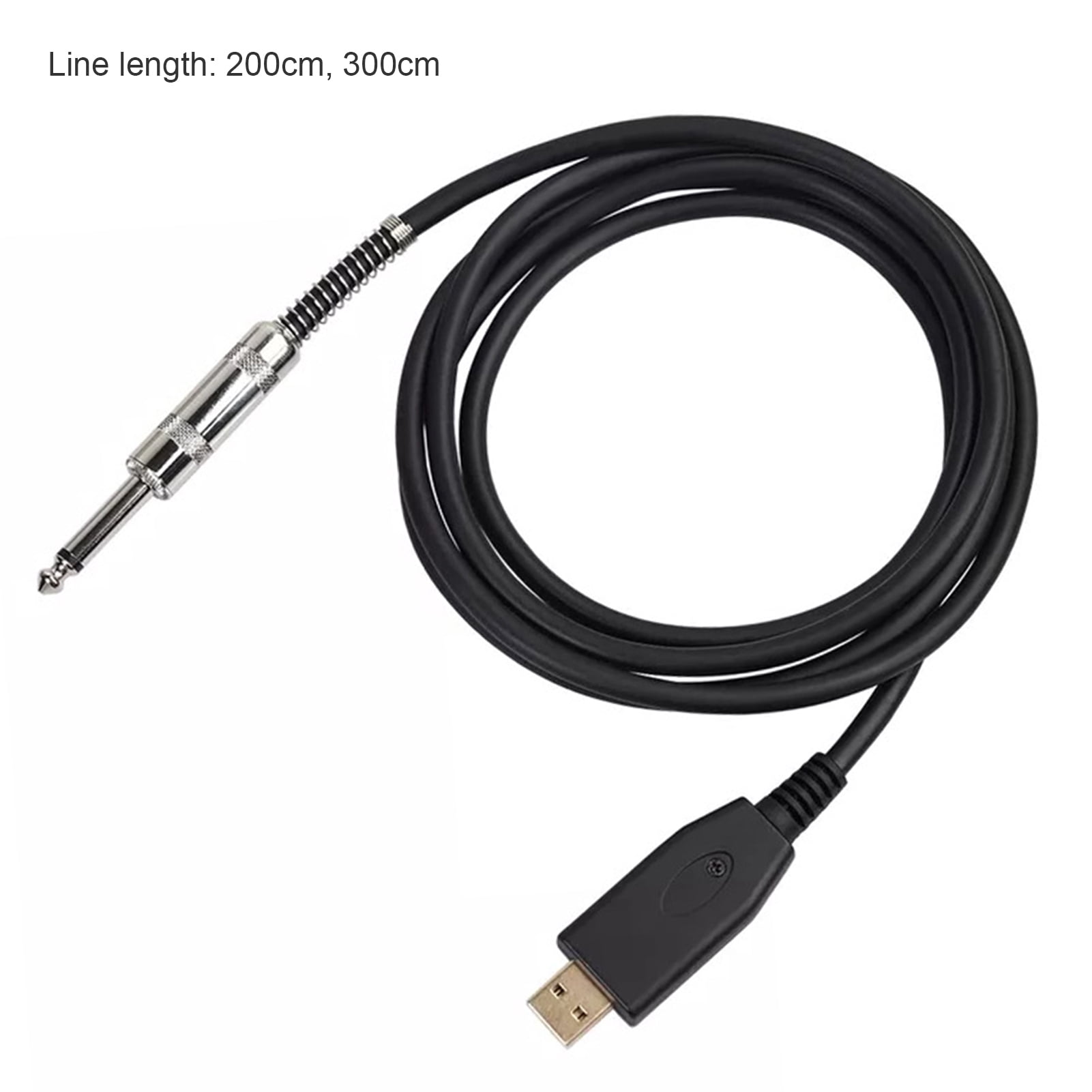 Deyuer Audio AUX Cable Anti-interference High Fidelity Driver-free USB to 6.35mm Male to Male Guitar Cable for Laptops,2M
