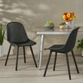 Emmitt Outdoor Modern Dining Chair, Set of 2, Black