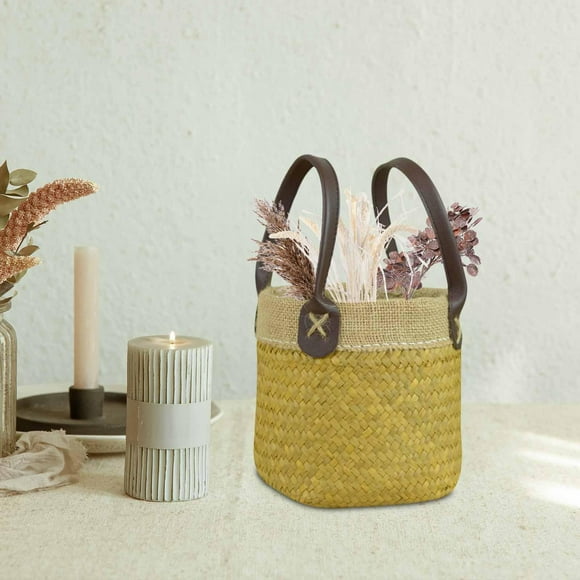 Cesta de flores tejida a mano Fernando Cesta de almacenamiento 22cmx17cm