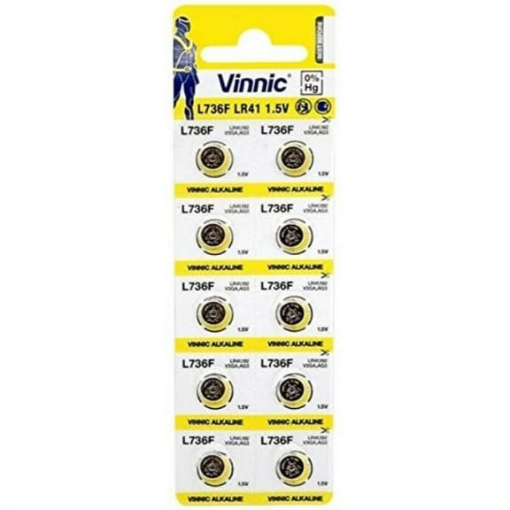 vinnic l1131-c10-ag10 alkaline manganese button (pack of 10) cells