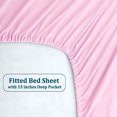 Unique Bargains 15" Large Pocket Polyester Fitted Sheet Light Pink King