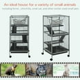 thumbnail image 3 of PawHut Metal Small Animal Cage Rolling Big for Ferret, Chinchilla, Sugar Glider, With Hammock & 4 Tiers, Removable Tray, Gray, 3 of 8