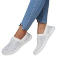 thumbnail image 6 of LUCKY STEP Rhinestone Loafers Shoes Comfort Slip On Mesh Knit Walking Shoes,White,Womens, 6 of 6