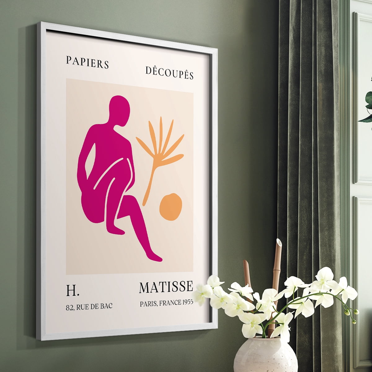 Matisse CLXIV Framed Print in White Solid Wood 11 x 14 Framed Print