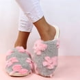 thumbnail image 7 of JUSLIO Slippers for Women Fuzzy Plush Flat Sole Non Slip Indoor House Slippers Closed Toe Slide Slippers, 7 of 7