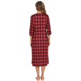 thumbnail image 3 of Eternatastic Womens Zipper Robe 3/4 Sleeves Loungewear Dress Full Length Sleepwear Pockets Housecoat Nightgown Long Bathrobe, 3 of 7