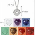 thumbnail image 2 of Valentine's Day 8PC Set (8 Quartz&1 Necklace)Carved Stone Heart Shape Necklace Chakra Quartz Pendant with Cord Amulet Healing Crystal Jewelry for Unisex, 2 of 8