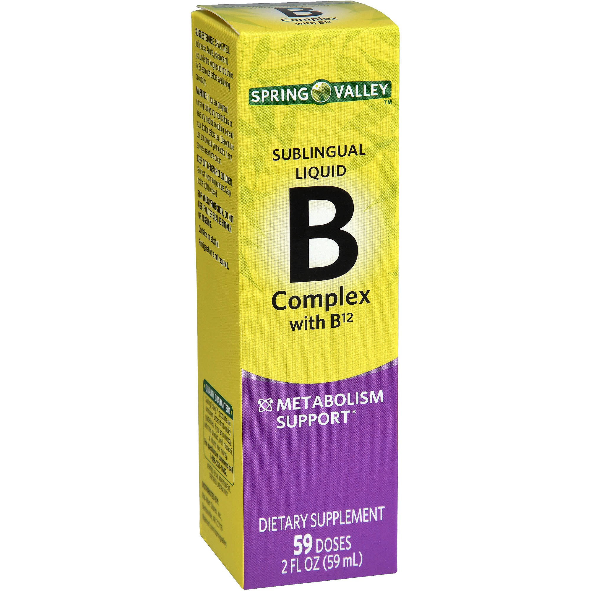 2 Pack Spring Valley Vitamin B Complex Sublingual Liquid With B12 59 Doses 2 Fl Oz Walmartcom