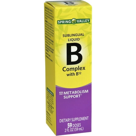 (2 Pack) Spring Valley Vitamin B Complex Sublingual Liquid with B12, 59 Doses, 2 Fl (Best Super B Complex Vitamin)