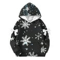 thumbnail image 5 of Atogsazn Childrens Girls Christmas Hoodies Casual Graphic Loose Fit Pullover Sweatshirt Fall Winter Fleece Tops with Pocket Black 8-9 Years Fashion, 5 of 5