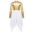 thumbnail image 2 of Miutii Kids Girls Long Sleeve Ballet Praise Lyrical Dress Modern Contemporary Liturgical Worship Dancewear White 8, 2 of 5