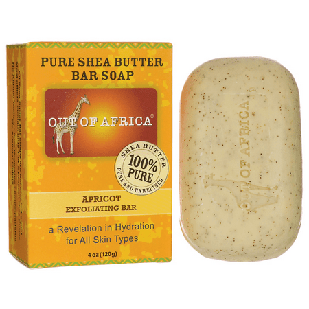 Out of Africa Pure Shea Butter Bar Soap - Apricot Exfoliating Bar 4 oz (Best Exfoliating Soap Bar)