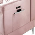thumbnail image 3 of Bowery Hill Contemporary Velvet Sectional Sofa Chaise with Charging Port in Pink, 3 of 5