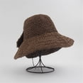 thumbnail image 2 of beishanbush Bucket Hats Ladies Summer Fashion Sunscreen Straw Cap Beach Casual Fisherman Hat Coffee, 2 of 2