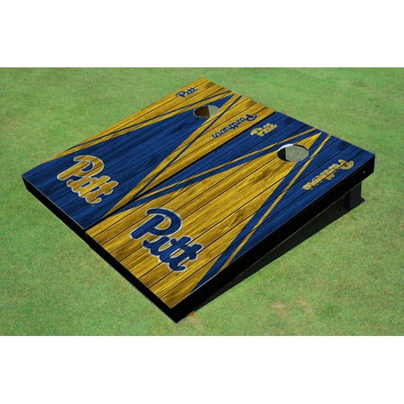 University of Pittsburgh Alternating Wood Look Triangle Cornhole Boards