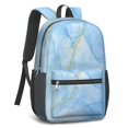 thumbnail image 3 of 17 Inch Lightweight Backpack,PVC Waterproof Oxford Fabric, Ergonomically Designed, with Large Capacity, Aqua Blue Watercolor, 3 of 5