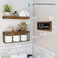thumbnail image 4 of ZJQYDS ‎Bathroom Shelves Over Toilet - Paper Storage Wall Mounted Farmhouse Decor Decorations Aesthetic Décor Sign Small Floating Shelf 2+1 Set 16 inch, White (020WW), 4 of 8