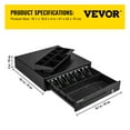 VEVOR Cash Register Drawer, 16" 12 V, for POS System with 5 Bill 8 Coin