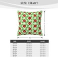 thumbnail image 3 of LNWH Decorative Pillow Covers, Red Green Floral Leaves Square Sofa Decorative Knit Pillow Case, 24"x24", 3 of 8