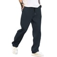 thumbnail image 2 of Long Pants for Men Stretch Waist Lounge Pants Breathable Solid Leisure Trousers Relaxed Pants, 2 of 5