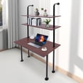 thumbnail image 4 of Large Wall Mounted Writing Table Working Computer Desk w/ Storage Bookshelf Shelf Organizer, 4 of 18