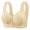 Beige, variant on Women Plus Size Front Closure Bra Wide Straps Push Up Brassieres Cozy Full Coverage No Underwire Bras Fashion Flower Textured Brassiere 40 Black