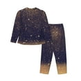 thumbnail image 2 of Disketp Pajamas Set Long Sleeve Sleepwear Womens Button Down Nightwear Pj Sets-Gold Black Glitter, 2 of 9