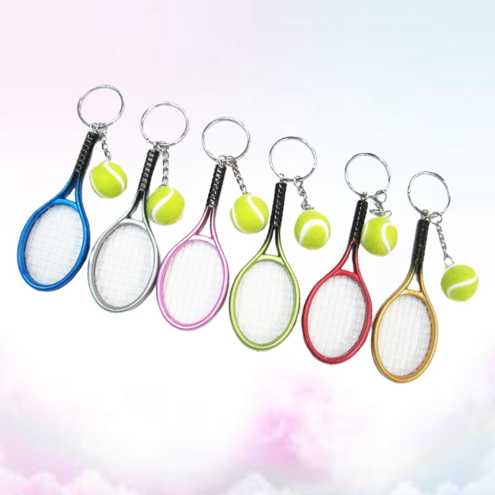 AURARMLET 18pcs Tennis Keychain: Sport Style Tennis Keychain - Unique Mini Key Ring Charm With Ball Pendant For Tote Bags Backpacks