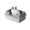 thumbnail image 1 of Ourlova 60x40x27CM Extra Large Enclosed Stainless Steel Cat Litter Box Grey, 1 of 6