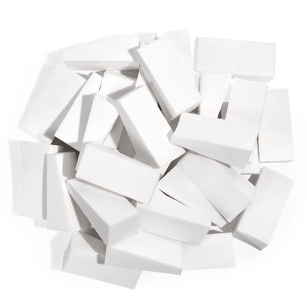 48pcs White Makeup Sponge Mini Applicator Wedges, Triangle Cosmetic Foam For Foundation, Blush, Eye Shadow, Crisp Edges for Control, Blending and Smoothing