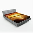 thumbnail image 1 of Ambesonne Hawaiian Fitted Sheet, Beach Sunset Coast, Full Size, Dark Orange Orange, 1 of 2