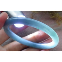 Certified Icy Green Pale Lavender Burma 100% Natural A JADE Jadeite Circle Bangle Bracelet 51 mm 663962 TN