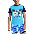thumbnail image 2 of ITSAME Boys Swimsuit Set Printed Tops and Swim Trunks Quick-Dry Seaside Surfing Swimwear 2-Piece Multicolor Size 11-12, 2 of 9