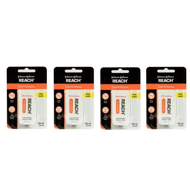 Reach DentoTAPE Waxed Ribbon Dental Floss, 100Yard Dispensers (Pack of