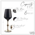 thumbnail image 4 of Vikko Dcor Black and Gold Wine Glasses | 11 Ounce Cup  Striking Black and Gold Design with Diamante Accents  Dishwasher Safe  Set of Six Stunning Wine Glasses  8.4 x 2.3, 4 of 4