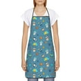 thumbnail image 2 of Naloa 1Pack Adjustable Bib Apron Waterdrop Resistant Cooking Kitchen Aprons for Women Men Chef, Teeth Cosmonaut Print, 2 of 5