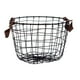 thumbnail image 4 of Cesta de alambre de metal con asas, cesta de almacenamiento multiusos para mantas y juguetes de dormitorio. 26 cm x 18 cm, 4 of 9