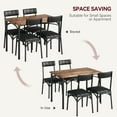 thumbnail image 3 of 5-Piece Dining Table Set for 4, Wood Rectangular Kitchen Table with 4 Upholstered Chairs for Kitchen Room and Small Spaces, Brown, 3 of 7