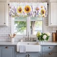thumbnail image 2 of Spring Retro Valances for Windows Watercolor Sunflower Lavender Garden Plants Rod Pocket Curtain Valance Window Treatment Short Curtains for Kitchen Living Room, 60"x14", 2 of 9