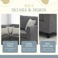 thumbnail image 6 of L Shaped Sectional Sofa Couch,Upholstered Living Room Sectional Sofa,L Shape Upholstered 5 Seater Couch with 3 Pillows for Living Room,Apartment,Grey, 6 of 7