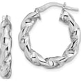 thumbnail image 1 of Sterling Silver Rhodium-Plated 4X14mmtwisted Hoop Earrings (23.6 X 21.1) Made In Italy qe13128, 1 of 5