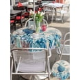 thumbnail image 5 of Outdoor Tablecloth with Umbrella Hole for Patio/Picnic/Party/Camping, Teal Sea Turtle Waterproof Table Cloth Round Cover Washable, Coastal Summer Beach Coral Seaweed Vintage (Dia 54"), 5 of 8