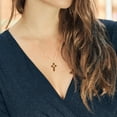 thumbnail image 4 of Gem Stone King 18K Yellow Gold Plated Silver Orange Red Madeira Citrine Cross Pendant Necklace for Women (2.00 Cttw, Gemstone, Oval 6X4MM, With 18 inch Silver Chain), 4 of 5