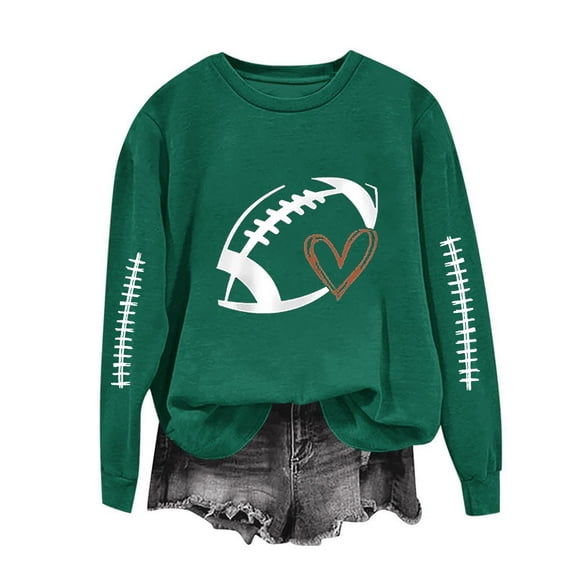 Plus Size Tops for Women Rugby Loose Casual Printed Long Sleeved Sweatshirt Womens Sweatshirts Army Green XXL